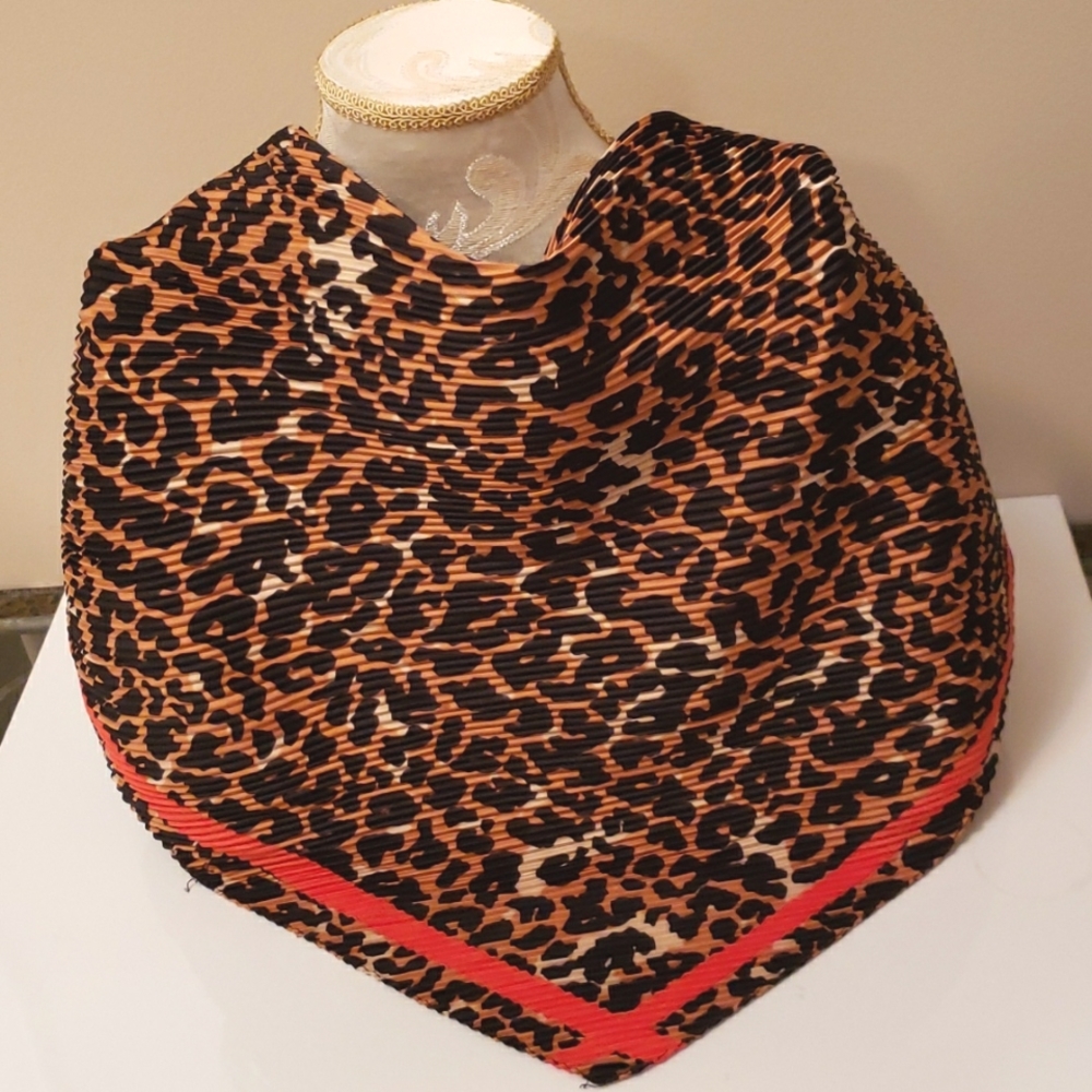 ZARA leopard print ribbed Scarf EUC - Picture 3 of 3